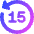Button Go Backward 15 Icon from Core Gradient Set