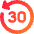 Button Go Backward 30 Icon from Core Gradient Set