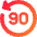 Button Go Backward 90 Icon from Core Gradient Set