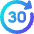 Button Go Forward 30 Icon from Core Gradient Set
