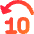 Button Jump Backward 10 Icon from Core Gradient Set