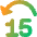 Button Jump Backward 15 Icon from Core Gradient Set