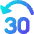 Button Jump Backward 30 Icon from Core Gradient Set