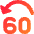 Button Jump Backward 60 Icon from Core Gradient Set