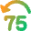 Button Jump Backward 75 Icon from Core Gradient Set