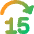 Button Jump Forward 15 Icon from Core Gradient Set