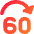 Button Jump Forward 60 Icon from Core Gradient Set