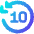Button Skip Backward 10 Icon from Core Gradient Set