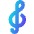Music Note Trebble Clef Icon from Core Gradient Set