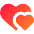 Double Heart Icon from Core Gradient Set