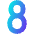 Number Eight Icon from Core Gradient Set