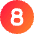 Number Eight Circle Icon from Core Gradient Set