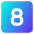 Number Eight Square Icon from Core Gradient Set