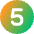 Number Five Circle Icon from Core Gradient Set