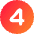 Number Four Circle Icon from Core Gradient Set