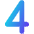 Number Four Icon from Core Gradient Set
