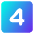 Number Four Square Icon from Core Gradient Set