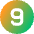 Number Nine Circle Icon from Core Gradient Set
