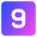 Number Nine Square Icon from Core Gradient Set