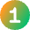 Number One Circle Icon from Core Gradient Set