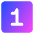 Number One Square Icon from Core Gradient Set