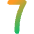 Number Seven Icon from Core Gradient Set