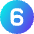 Number Six Circle Icon from Core Gradient Set