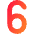 Number Six Icon from Core Gradient Set