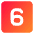 Number Six Square Icon from Core Gradient Set