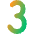 Number Three Icon from Core Gradient Set