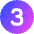 Number Three Circle Icon from Core Gradient Set