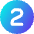 Number Two Circle Icon from Core Gradient Set