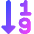 Ascending Number Order Icon from Core Gradient Set