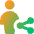 User Full Body Share Icon from Core Gradient Set
