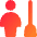Cleaning Room Man Icon from Core Gradient Set