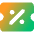 Discount Percent Coupon Icon from Core Gradient Set
