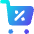 Shopping Cart Percent 1 Icon from Core Gradient Set