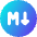 Markdown Circle Programming Icon from Core Gradient Set