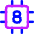 Computer Chip Eight Core Icon from Core Neon Set