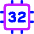 Computer Chip Thirty Two Core Icon from Core Neon Set