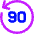 Button Go Backward 90 Icon from Core Neon Set