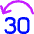 Button Jump Backward 30 Icon from Core Neon Set