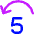 Button Jump Backward 5 Icon from Core Neon Set