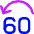Button Jump Backward 60 Icon from Core Neon Set