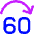 Button Jump Forward 60 Icon from Core Neon Set