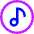 Music Note Circle Icon from Core Neon Set