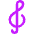 Music Note Trebble Clef Icon from Core Neon Set