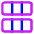 Dashboard Horizontal Rectangle Thirds Icon from Core Neon Set