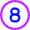 Number Eight Circle Icon from Core Neon Set