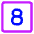 Number Eight Square Icon from Core Neon Set